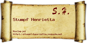 Stumpf Henrietta névjegykártya